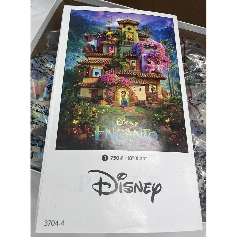 5 in 1 Jigsaw Puzzle Disney Movies Encanto Moana Soul Raya Luca Open Box Unused
